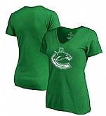 Women Vancouver Canucks Fanatics Branded St. Patrick's Day White Logo T-Shirt Kelly Green FengYun,baseball caps,new era cap wholesale,wholesale hats
